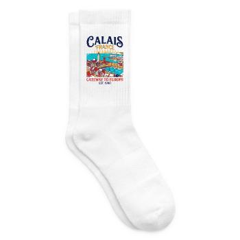 City Calais France Gateway To Europe Harbor - Tennissocken - Weiß - Rechts