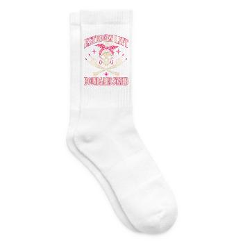 Menopause-Humor Östrogen ließ Grenzen bleiben bestehen - Tennissocken - Weiß - Rechts