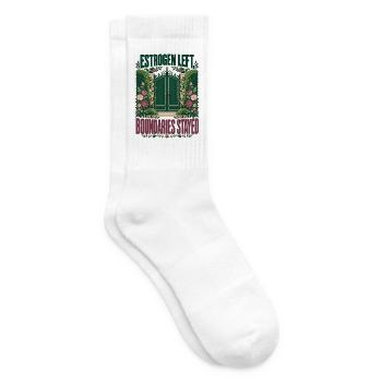 Menopause-Humor Östrogen ließ Grenzen bleiben bestehen - Tennissocken - Weiß - Rechts