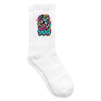 Leben Besser Mit Hund Graffiti - Tennissocken - Weiß - Rechts