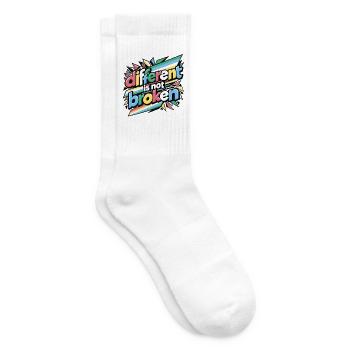 Anders ist nicht kaputt | Zitat von Disability Pride - Tennissocken - Weiß - Rechts