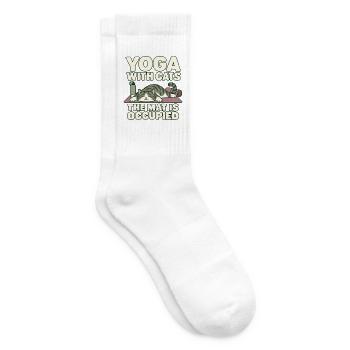 Yoga-katzenliebhaber Katze Mama - Tennissocken - Weiß - Rechts