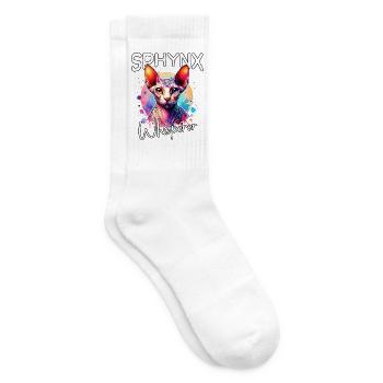 Sphynxkatze Flüsterer - Tennissocken - Weiß - Rechts