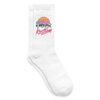 Das ist mein 80er Kostüm Karneval Mottoparty - Tennissocken - Weiß - Rechts
