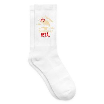 Bock Auf Metal Heavy Death Metal Musik Funny - Tennissocken - Weiß - Rechts