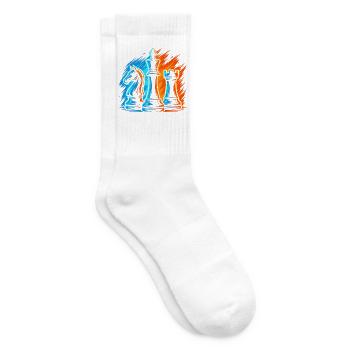 Schachspiel Kinder Schachfiguren Herren Schach - Tennissocken - Weiß - Rechts