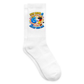 Ich War 6 Jetzt Bin Ich 7 – Six Seven 7 Geburtstag - Tennissocken - Weiß - Rechts