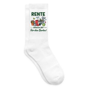 Rente endlich Zeit für den Garten lustige Sprüche - Tennissocken - Weiß - Rechts