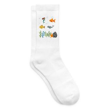 Meerjungfrau Unterwasser Kinder Fisch - Tennissocken - Weiß - Rechts