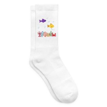 Fisch Unterwasser Kinder Meer Design Tierliebhaber - Tennissocken - Weiß - Rechts