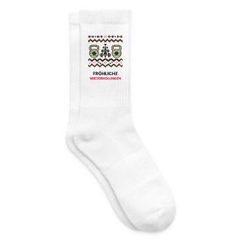 Fröhliche Wiederholungen Kettlebell - Tennissocken - Weiß - Rechts