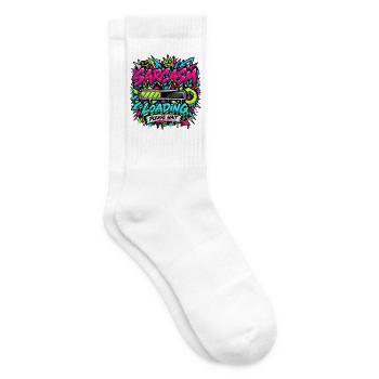 Sarcasm Loading Neon Graffiti - Tennissocken - Weiß - Rechts