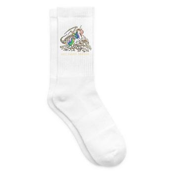 Not Today Dragon Einhorn Fantasy Humor - Tennissocken - Weiß - Rechts