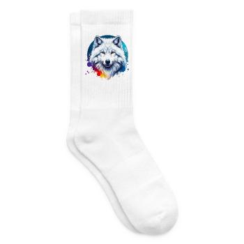 Polarwolf Motiv - Tennissocken - Weiß - Rechts
