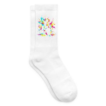 Schlagzeuger, Schlagzeug, Drummer, Trommeln - Tennissocken - Weiß - Rechts