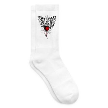 Gothic Wicca Goth Okkult Skullmystic Auge Blumen - Tennissocken - Weiß - Rechts