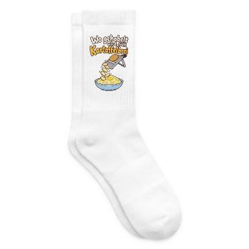 Kartoffelbrei Spruch Küchenhumor - Tennissocken - Weiß - Rechts