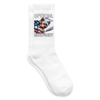 Yorkshire Terrier US Schlafshirt - Tennissocken - Weiß - Rechts