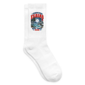 I Survived Isaias Gulf Coast 2026 Storm Survivor - Tennissocken - Weiß - Rechts