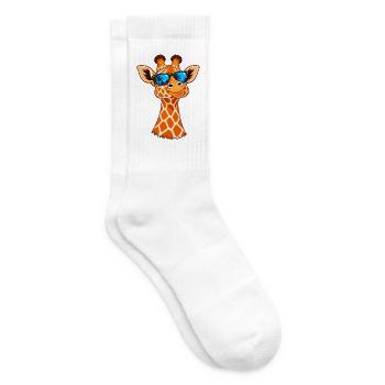 Coole Giraffe mit Sonnenbrille – Sommer Vibes - Tennissocken - Weiß - Rechts
