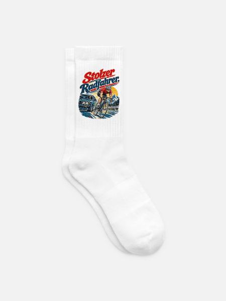 Stolzer Radfahrer Geschenkidee - Tennissocken - Weiß