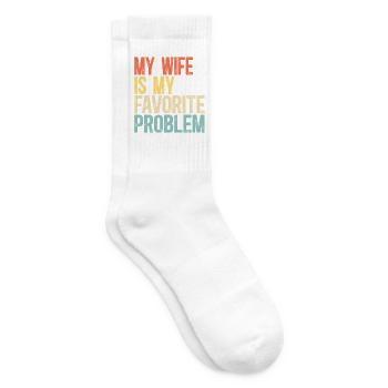 Meine Frau ist mein Lieblingsproblem-Ehe-Humor - Tennissocken - Weiß - Rechts