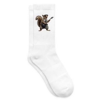 Rockgitarren-Eichhörnchen - Tennissocken - Weiß - Rechts