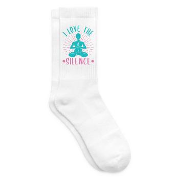 Yoga I Love The Silence Funny Yoga - Tennissocken - Weiß - Rechts