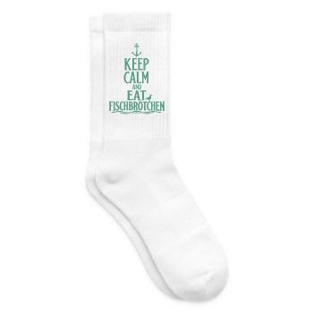 Fischbrötchen – Keep Calm an der Küste - Tennissocken - Weiß - Rechts