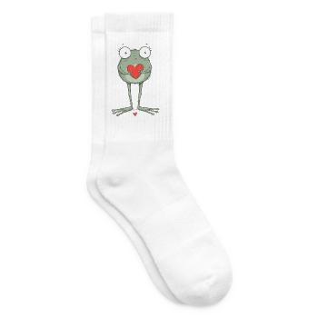 Süßer Frosch Herz Liebe Valentinstag-T-Shirt - Tennissocken - Weiß - Rechts
