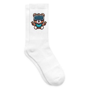 Bär Süß Comic Cartoon VR Virtual Reality - Tennissocken - Weiß - Rechts