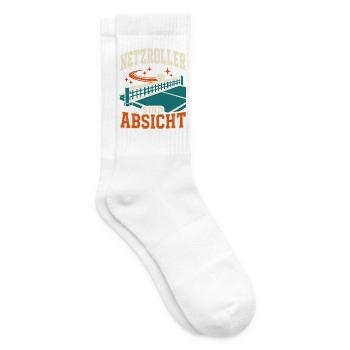 Netzroller sind Absicht – Lustiges Tischtennis - Tennissocken - Weiß - Rechts
