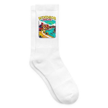 City Retro Windsor England Castle and River - Tennissocken - Weiß - Rechts