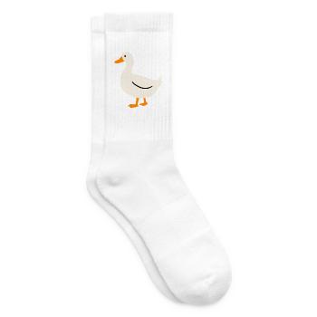 Ente Vogel Illustration Geschenkidee - Tennissocken - Weiß - Rechts