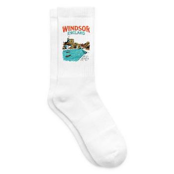 City Vintage Windsor England Castle Skyline and - Tennissocken - Weiß - Rechts