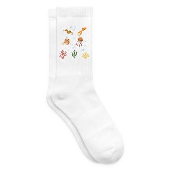 Seepferdchen Unterwasser Kinder Goldfisch - Tennissocken - Weiß - Rechts
