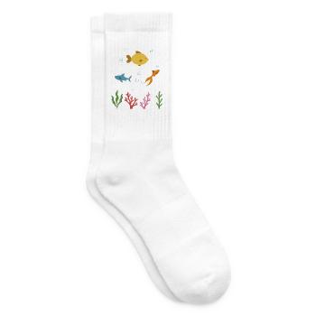 Fisch Unterwasser Kinder Hai Goldfisch - Tennissocken - Weiß - Rechts