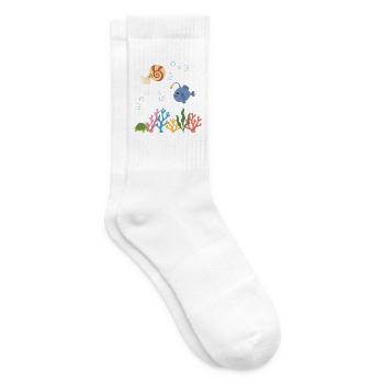 Nautilus Unterwasser Kinder Seeteufel Ozean - Tennissocken - Weiß - Rechts