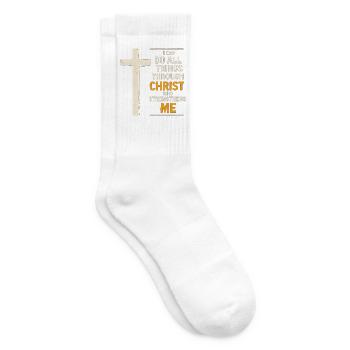 Ich kann alles durch Christus tun, der - Tennissocken - Weiß - Rechts