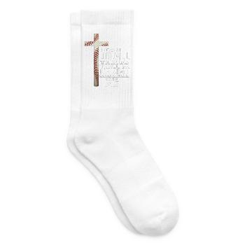 Baselball, ich kann alles tun, was Christus zu tun hat. - Tennissocken - Weiß - Rechts