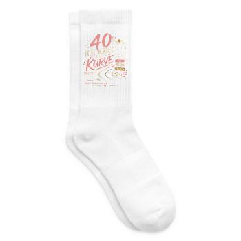 40 Geburtstag Frau Abenteuer Geschenk Humor - Tennissocken - Weiß - Rechts