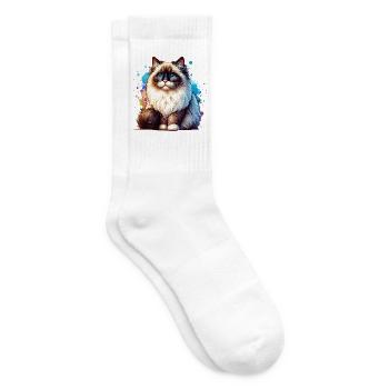 Ragdoll Katze Geschenk - Tennissocken - Weiß - Rechts