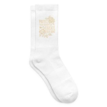 Protect Your Daughters Educate Your Sons Floral - Tennissocken - Weiß - Rechts