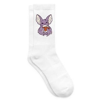 Kaffee-Fledermaus mit Becher - Tennissocken - Weiß - Rechts