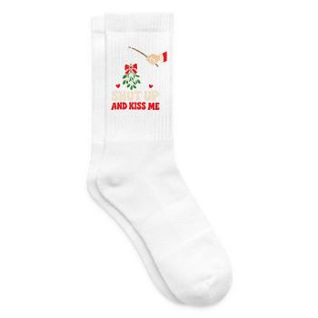 Shut Up And Kiss Me Küss Mich Einfach Valentinstag - Tennissocken - Weiß - Rechts