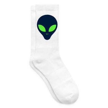 Alien Gesicht Gruen Grafik - Tennissocken - Weiß - Rechts