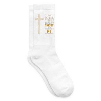 Ich kann alles durch Christus tun, der - Tennissocken - Weiß - Rechts