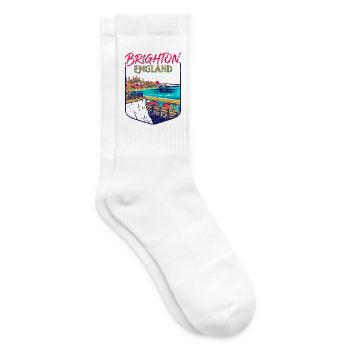 City Vintage Brighton England Coastal Skyline - Tennissocken - Weiß - Rechts