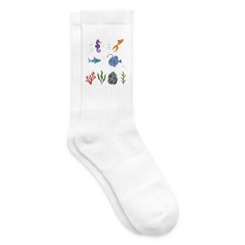 Seepferdchen Unterwasser Kinder Goldfisch Hai - Tennissocken - Weiß - Rechts