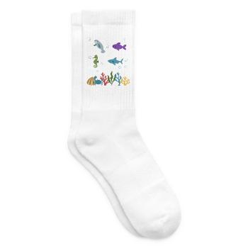 Seekuh Unterwasser Kinder Fisch Seepferdchen - Tennissocken - Weiß - Rechts